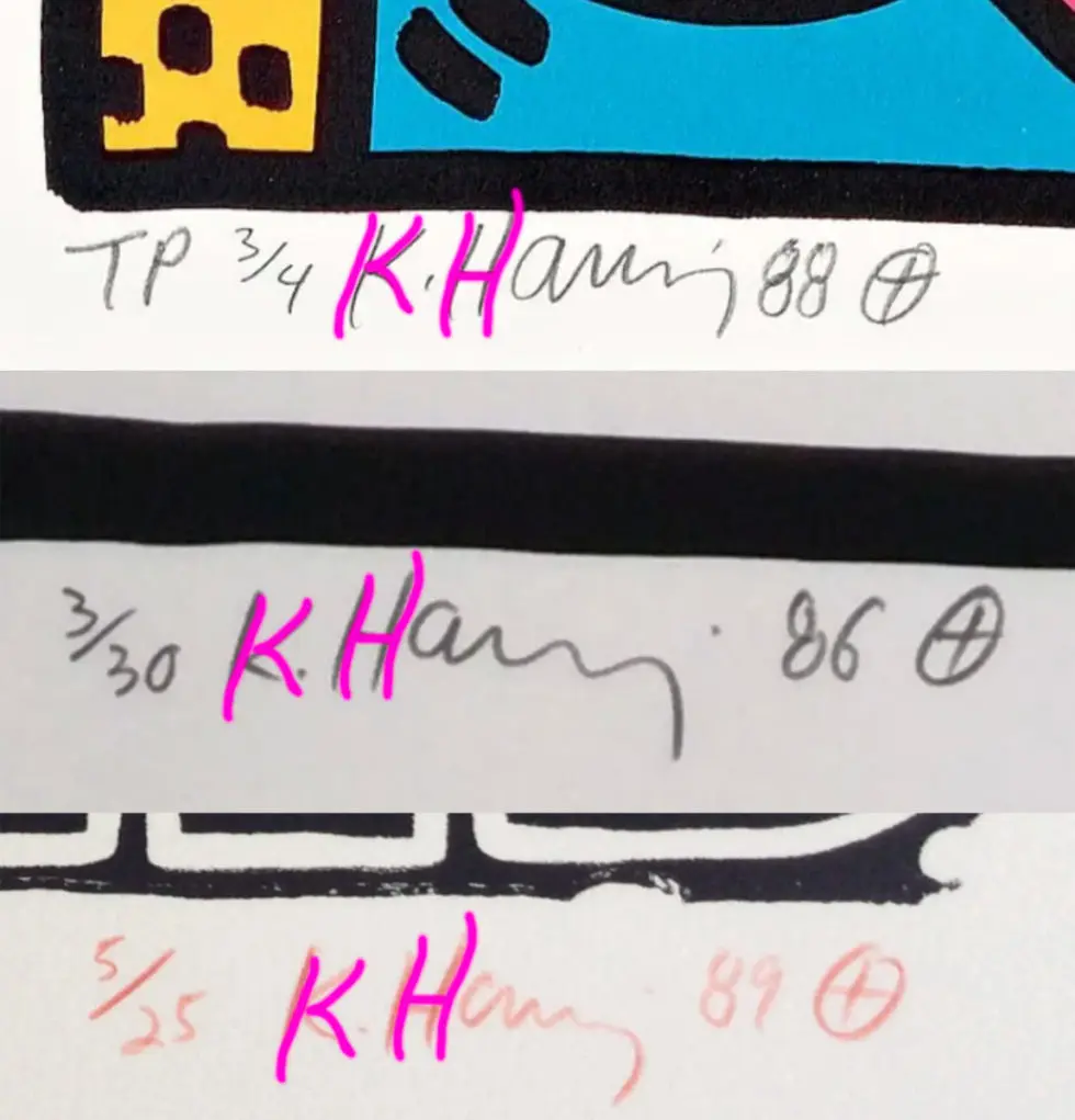 Keith haring signatures highlighted